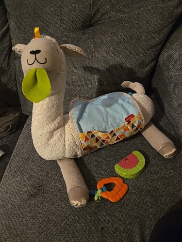 Fisher-Price Grow-with-Me Tummy Time Llama Plush Infant Support Pillow