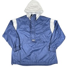 Vintage Retro Nike Blue White Windbreaker Hoodie Jacket Y2K 90s Men s L