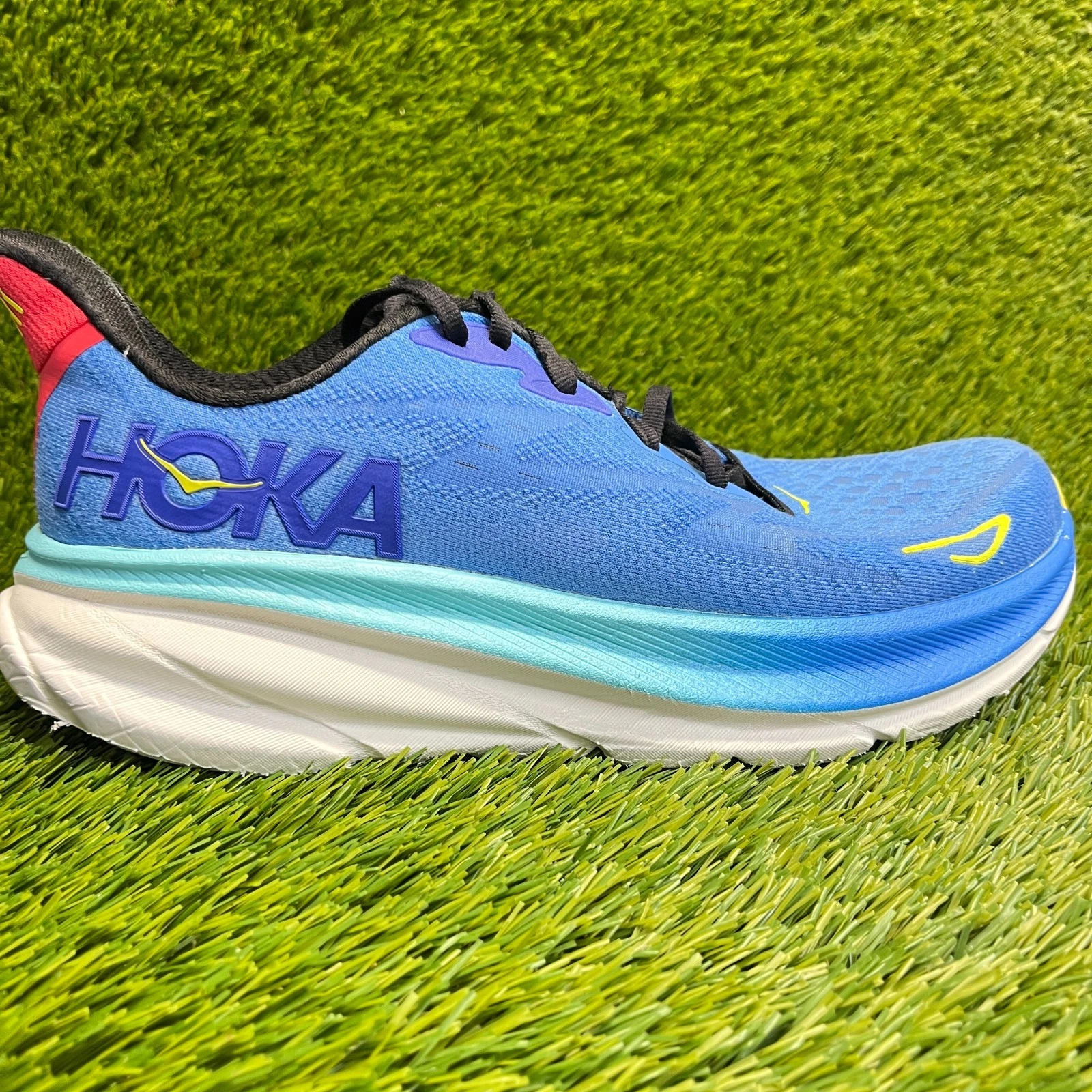 Hoka One One Clifton 9 Mens Size 9 Blue White Athletic Running Shoes Sneakers