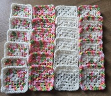 New hand made crochet granny squares x 24 FREE P&P 