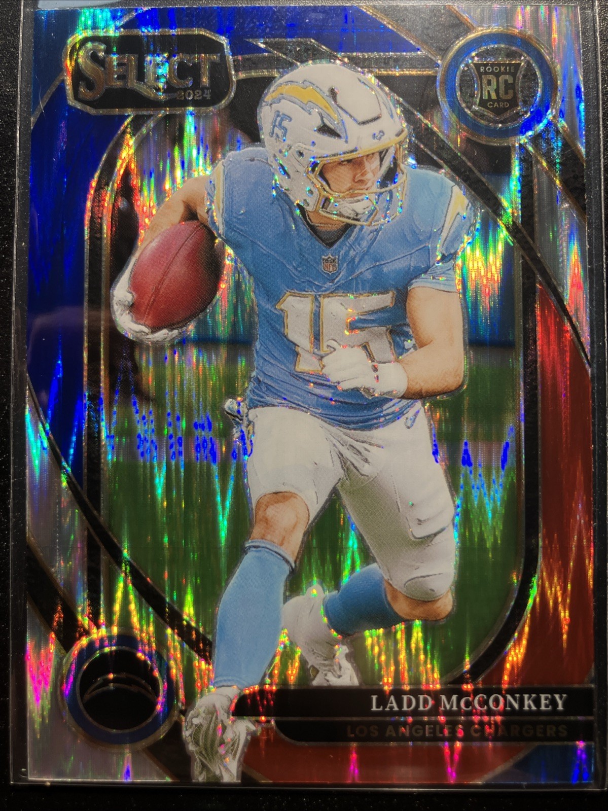Ladd McConkey ROOKIE – Red & Blue Shock #268 – Select 2024