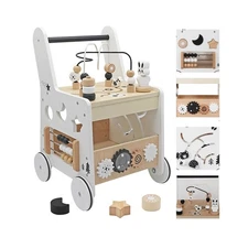 Wooden Baby Walker - 5in1 Montessori Activity Cubes, Baby Push Walk... Fast Ship