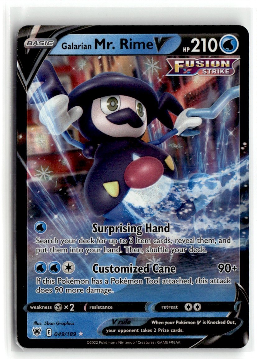 2022 Pokemon Astral Radiance Galarian Mr. Rime V #049/189