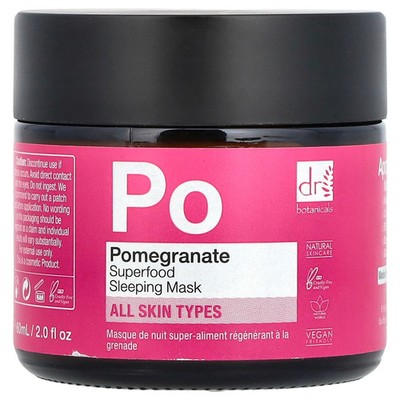Superfood Sleeping Beauty Mask, All Skin Types, Pomegranate, 2 fl oz (60 ml)