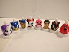 Good 2 Grow Juice Toppers Mixed Figures Lot of 8 sponge Bob, Jurassic Pk Disney