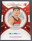 Reed Sheppard 2024-25 Panini Flawless Focus Auto Ruby 03/15 RC #FFA-RSR
