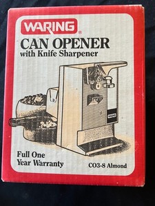 Vintage WARING CAN OPENER CO3-8 Almond W/ ORIGINAL BOX ( SEALED) NEW OLD STOCK