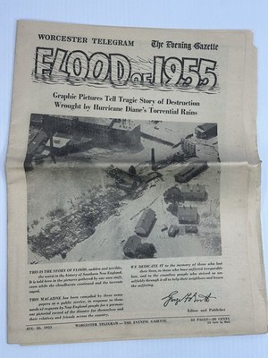 VTG Worcester Telegram Evening Gazette Flood Of 1955 Newspaper Graphic Pictures
