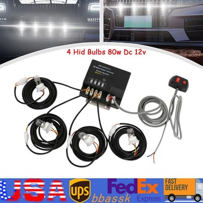 Strobe Lighting System Kit 4 HID Bulbs Hide Away Hazard Emergency Warning Light