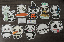 Panda Bears - Cute - Stickers - 10 Pcs - 5 Styles Available See Description