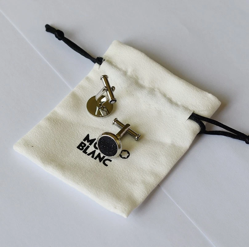 Abotoaduras Montblanc aço inoxidável design céu estrelado azul MB112906 sem caixa - Imagem 3 de 4