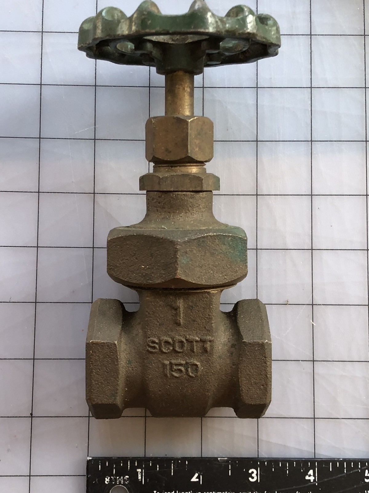 NOS! SCOTT -1"- GATE VALVE, BRASS 150 THREADED/Steampunk