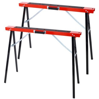 2X Saw Horses Folding Portable Work Horse with Fast Open Legs Heavy Duty