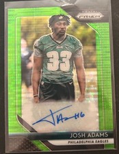2018 Panini Prizm #RA-JO Josh Adams Green Pulsar Autograph