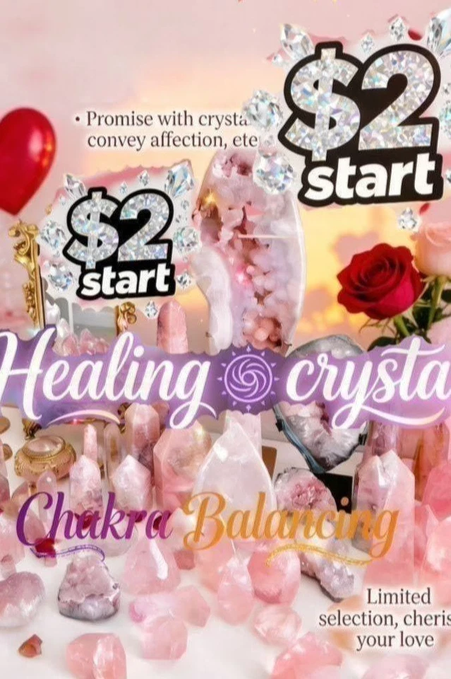 DENA🔥 Crazy $2 Start! Rare Healing Crystals Live Auction | Free Shipping