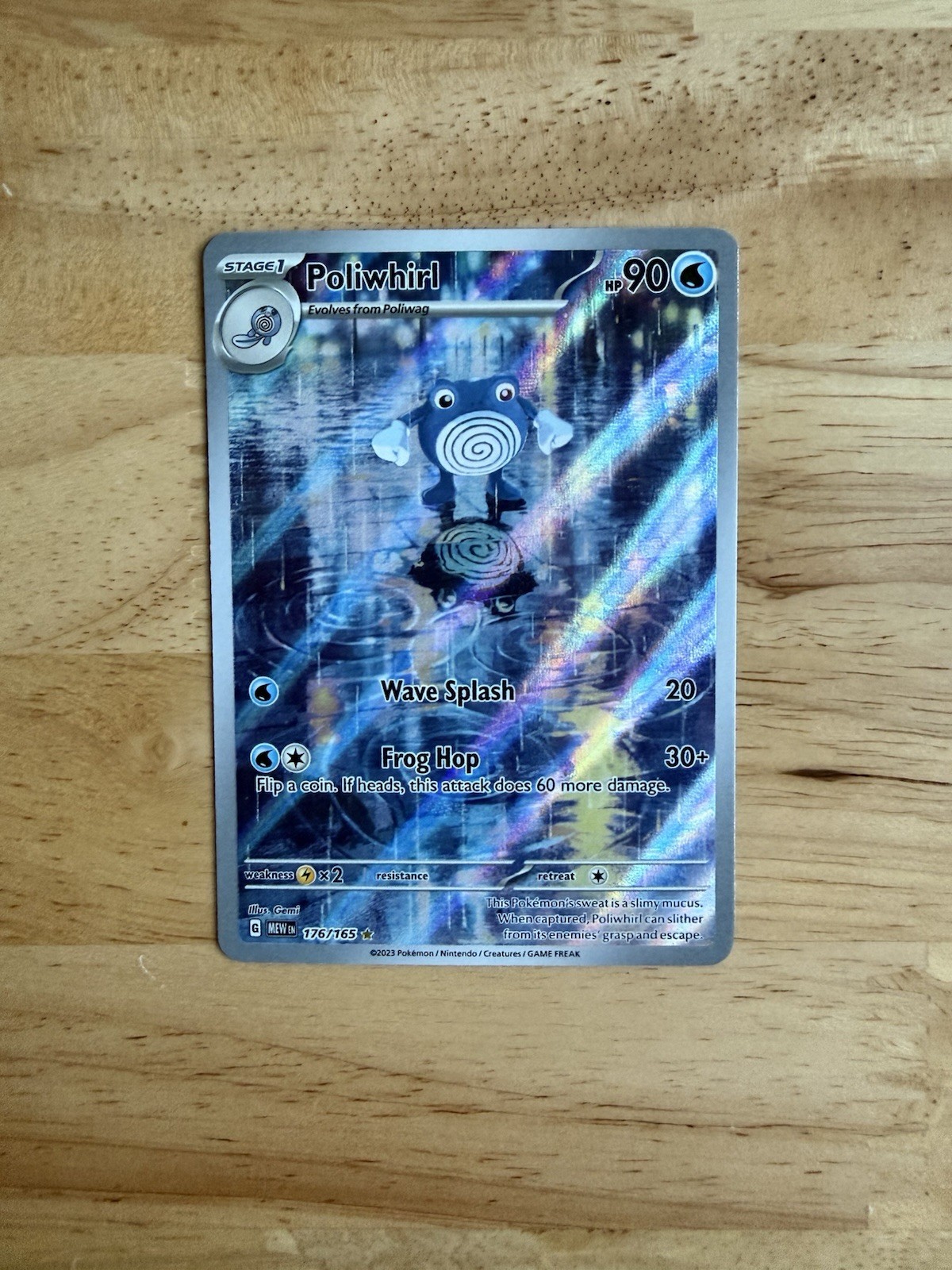 Pokémon TCG Poliwhirl Full Art 176/165 151 Full Art NM