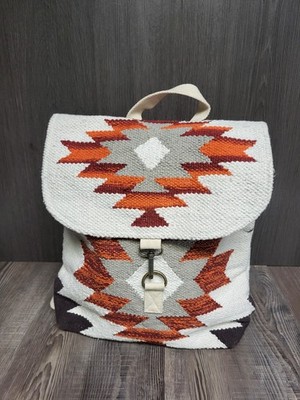 PANACHE APPAREL Black White Grey Orange Wool Woven Aztec  display picture 3