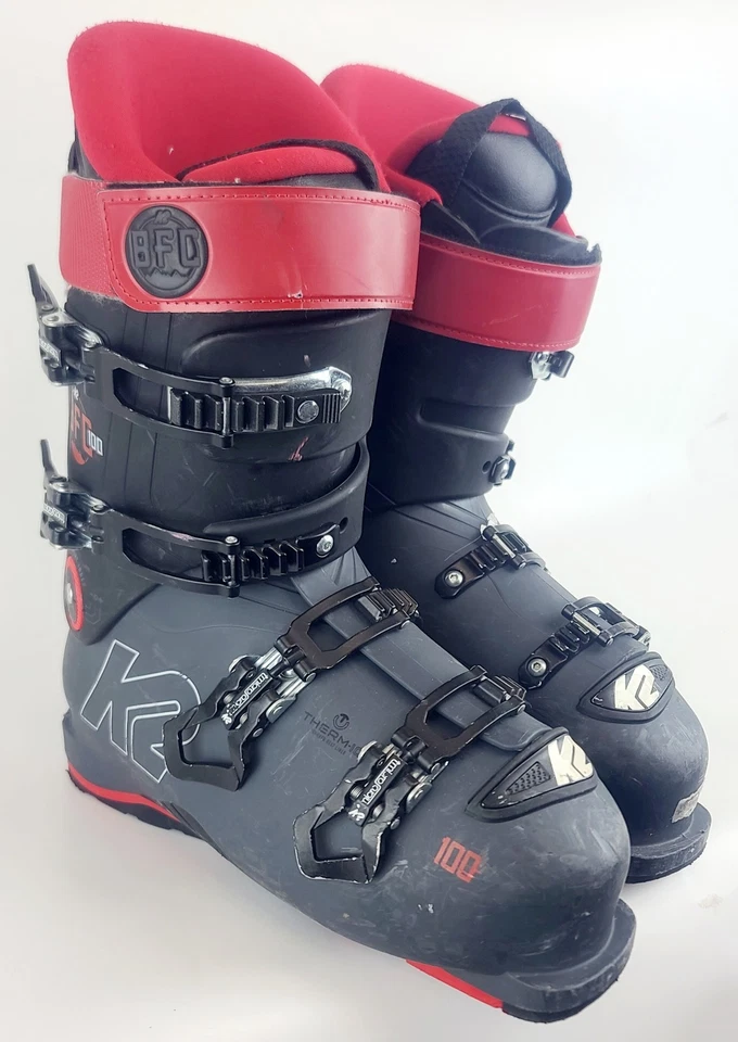Used $700 Men's K2 BFC 100 Heated Ski Boots Black/Red Most Sizes - Image 2 of 4