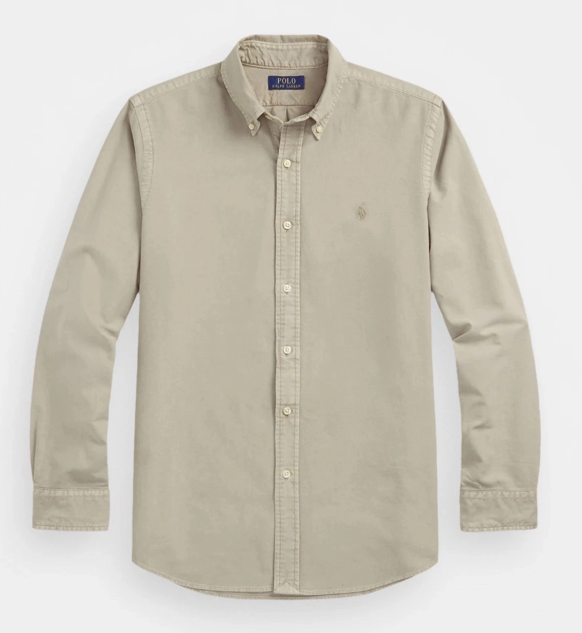 NWT Polo Ralph Lauren OLIVE GARMENT DYED Classic Fit Long Sleeve Oxford Shirt