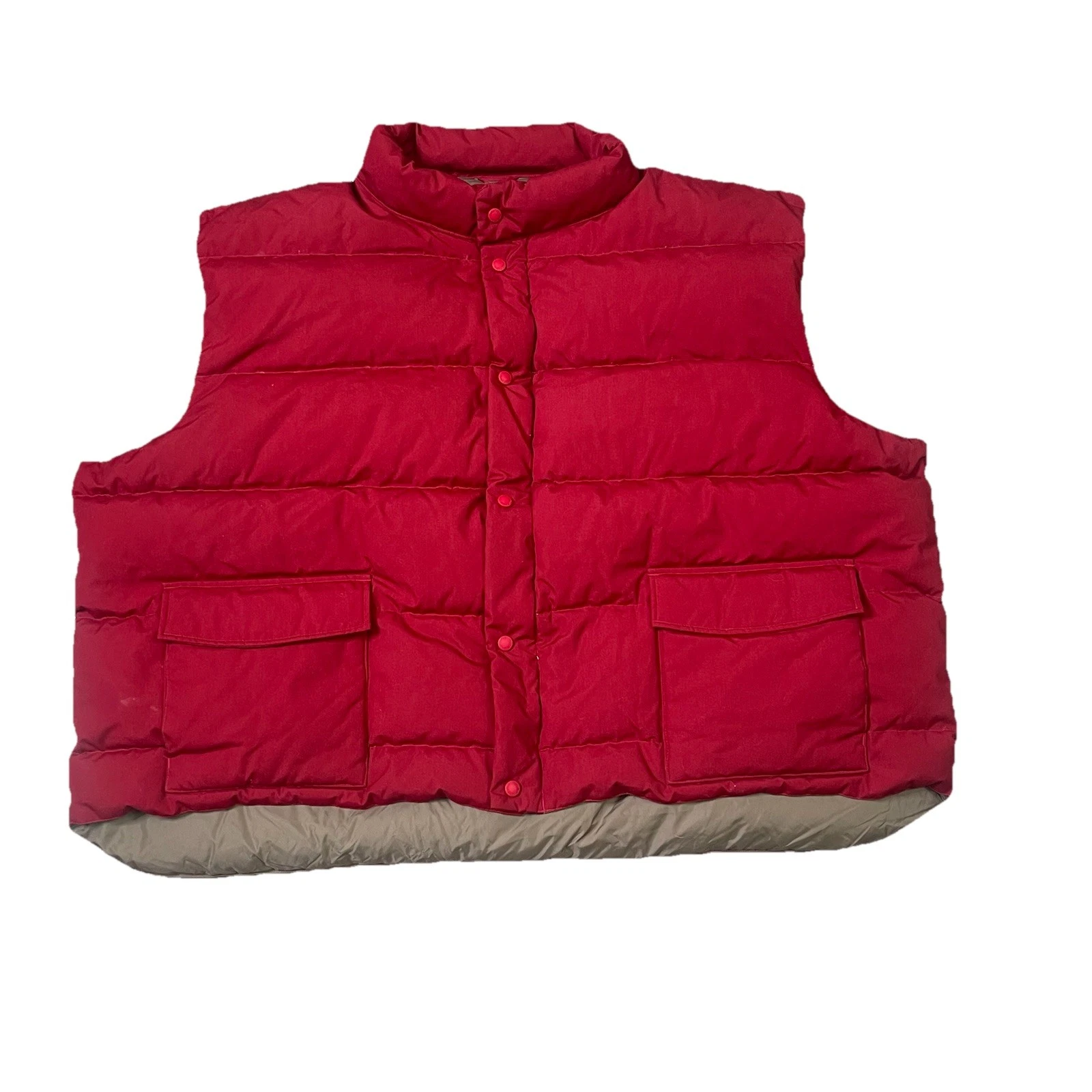 Cabelas Premiere Northern Goose Down Fill Vest Mens 5X Burgundy Hunt Camp