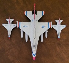 3 USAF toy jets - All parts attached and 1 jet has a pullback action