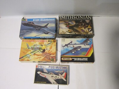 Lot of 5 Models Mustang Halifax B-52H Stratofortress Hawker Typhoon + Hurricane