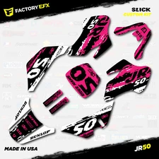 White & Pink Slick Camo Racing Graphics kit Fits 00-06 Kawasaki JR50 JR 50