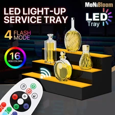 3 Step[REMOTE CONTROL+20 COLORS]LED Lighted 24" Bar Liquor Bottle Display Shelf