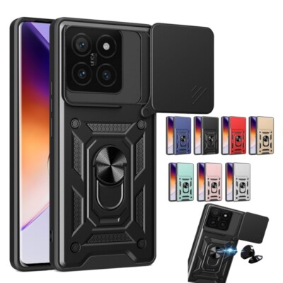 For Xiaomi Redmi 14C Note 13 Poco X6 Slide Camera Bracket Shockproof Case Cover