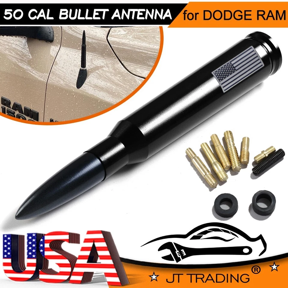 USA Flag 5.5 in Black Bullet Antenna Mast Radio For DODGE RAM 1500 / 2500 / 3500 - Image 4 of 4