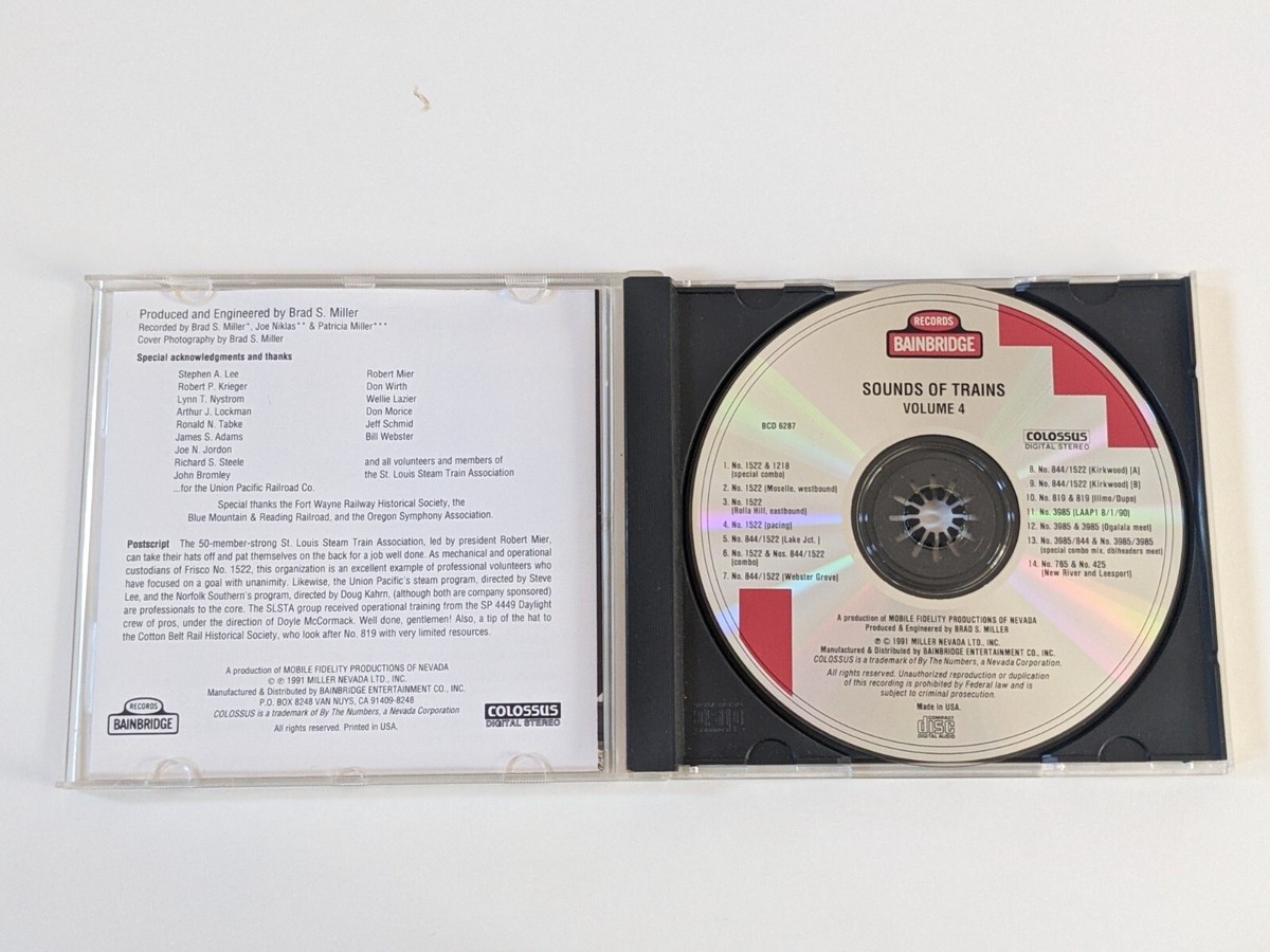 SOUNDS OF TRAINS Volume 4 Brad Miller CD Colossus Bainbridge 1991