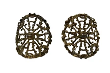 Vintage Gold Tone Filigree Shoe Clips Buckles