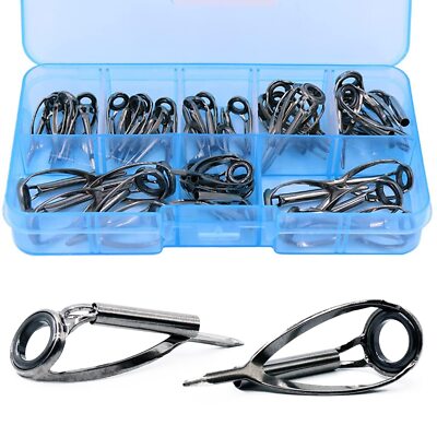 9KM DWLIFE Fishing Rod Tip Guide Repair Kit Pole Replacement Stainless Steel ...
