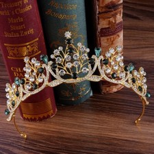 Multicolor Crystal Tiara Crown Champagne Gold Princess Bridal crown Prom Pageant