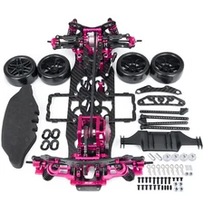 RCBATER Alloy & Carbon Sakura D4 1:10 AWD 4WD OP EP RC Car Frame Kit w/ 4 Wheels