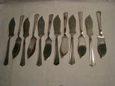 Group of Twelve Silver Plate 8" Long Fancy Table Knives