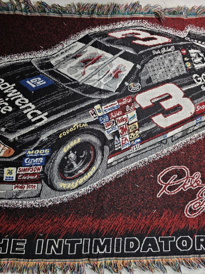 Manta de tapiz tejida vintage Dale Earnhardt #3 NASCAR The Intimidator Foto 3 de 4