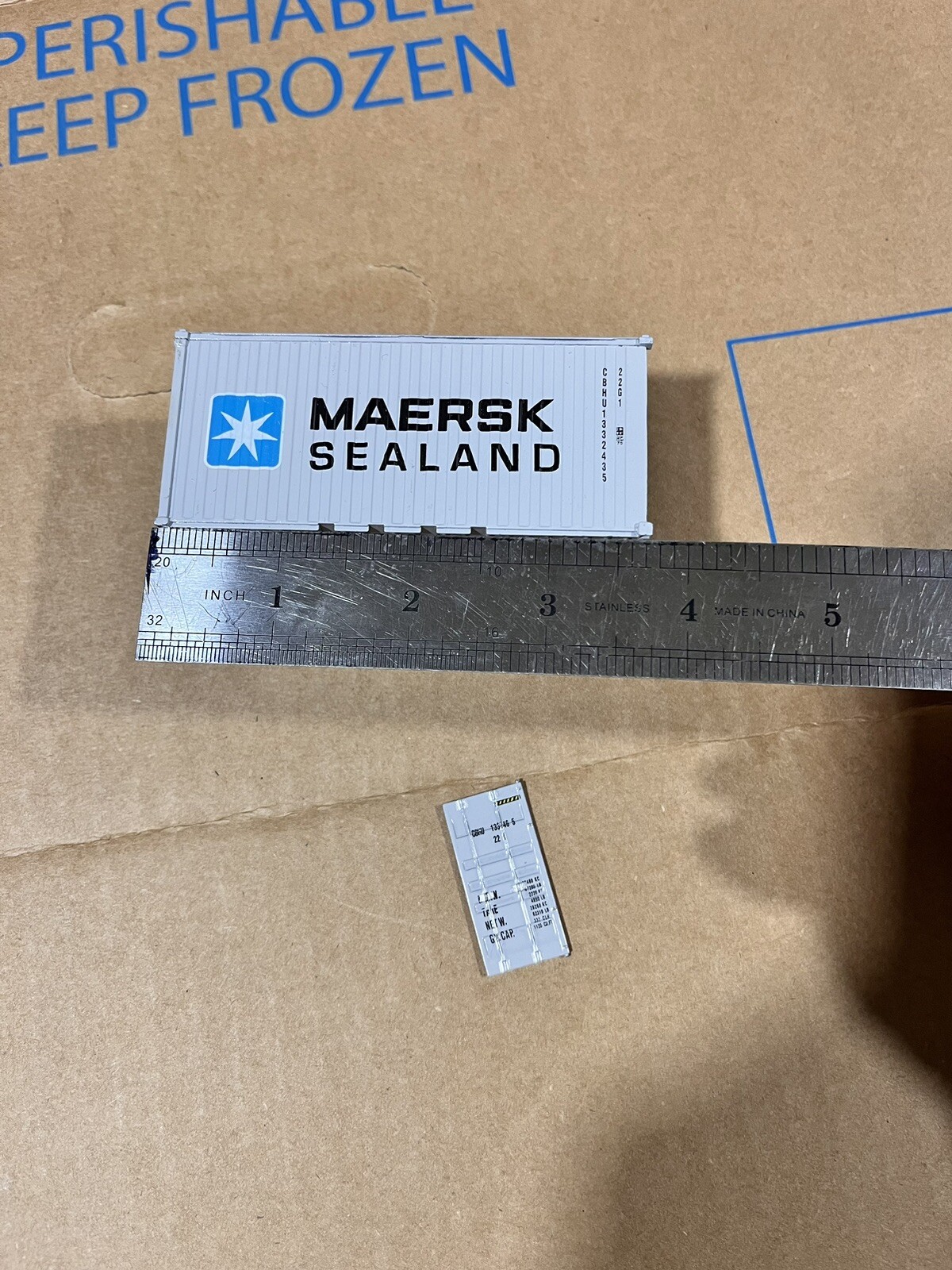 1:64 Scale 20ft Maersk Container Gray Diecast Model Suitable Dcp Flatbed Trailer