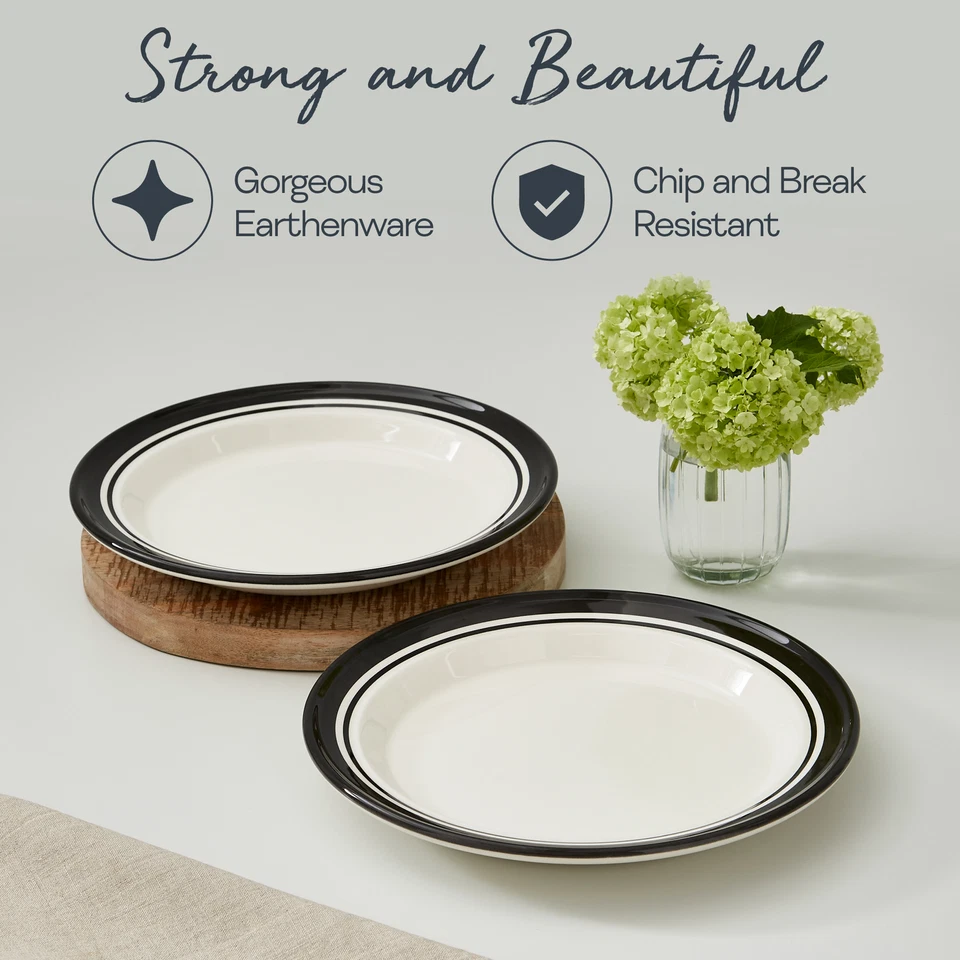 Plato de cena Portmeirion Potter's Stripe, juego de 4 - negro Foto 4 de 4