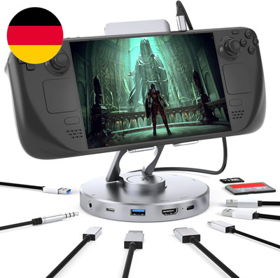 10 in 1 Dockingstation Für Steam Deck Mit 4K@60Hz,Sd/Tf,100W Pd,Audio 3.5Mm,4 Us