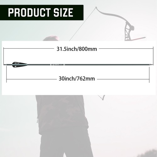 12PCS 30" Carbon Arrows 2.95" Vane Spine 500 Compound/Recurve Bows Hunting - Picture 62 of 70