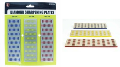 SE 3pc 6'' Diamond Sharpening Block - 150,300 & 450 Grits ~ DF8527DB