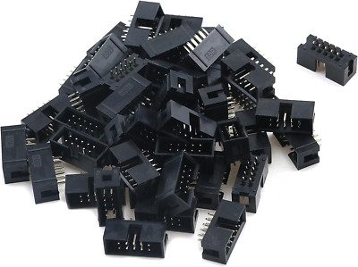 Pitch 2.54Mm DC3-10 Pin Straight Male Shrouded PCB IDC Socket Box Header 50 Pcs