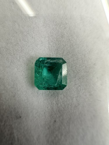 1.75cts Natural Emerald Cut Zambian Emerald Loose Gemstone 7.2 X 7.2mm For Ring - Picture 3 of 3