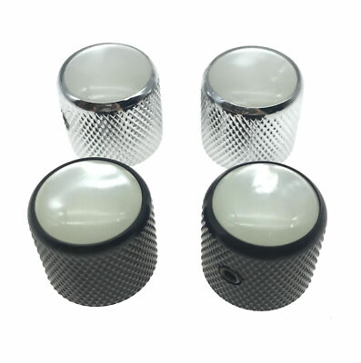 KAISH 2x Set Screw Pearl Top Guitar Dome Knobs for Tele Telecaster Bass Knob
