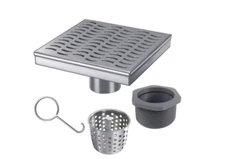RELN 6 in. x 6 in. Stainless Steel Square Shower Drain