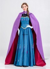 Costume Female Princess Anna Dress Frozen Snow White Dress Long Cloak Cosplay