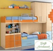 CAMERETTA ARMADIO PONTE 3 LETTI SCRITTOIO ECOLOGICA CATAS NUOVI COLORI 125