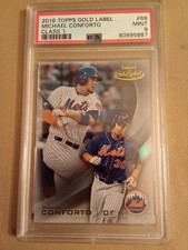 2016 Topps Gold Label Michael Conforto #68 Graded PSA 9 Rookie Baseball Card. rookie card picture