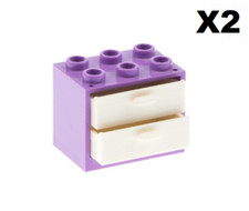 Lego ® Lot 2 Meubles à Tiroir Maison Lavande et Blanc Commode 4532 + 4536 NEW